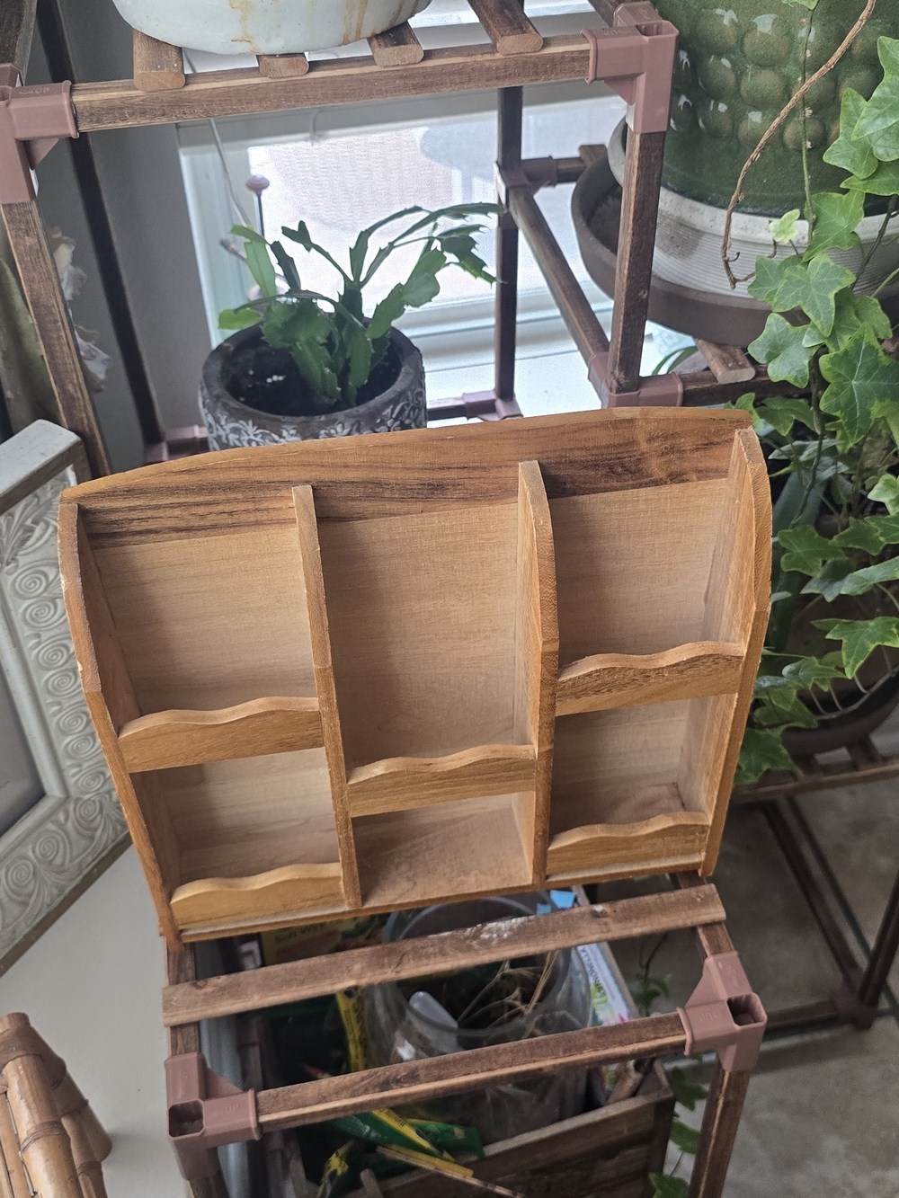 Wooden Spice Rack Shelf Organizer - Natural Wood